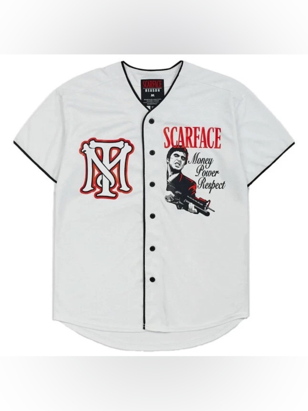 Reason Brand X Scarface Tony Montana Baseball Jersey Men’s Size M Medium New NWT